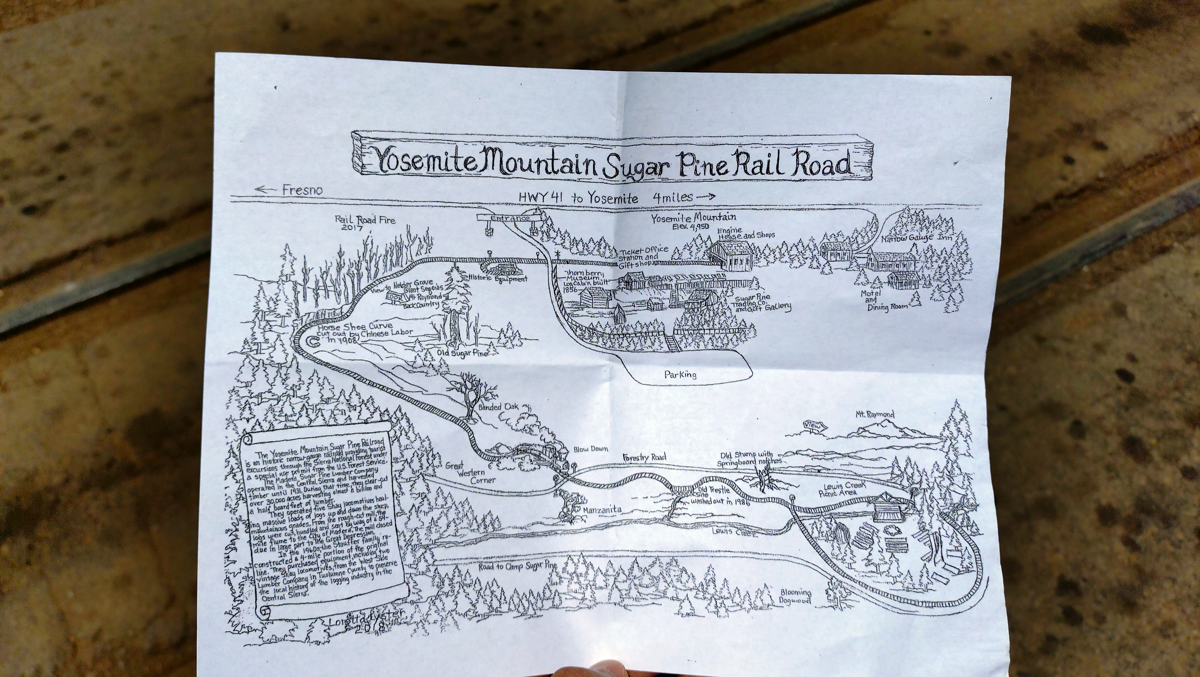 (2026-06-02) Sugar Pine Railroad 的火車路線圖。