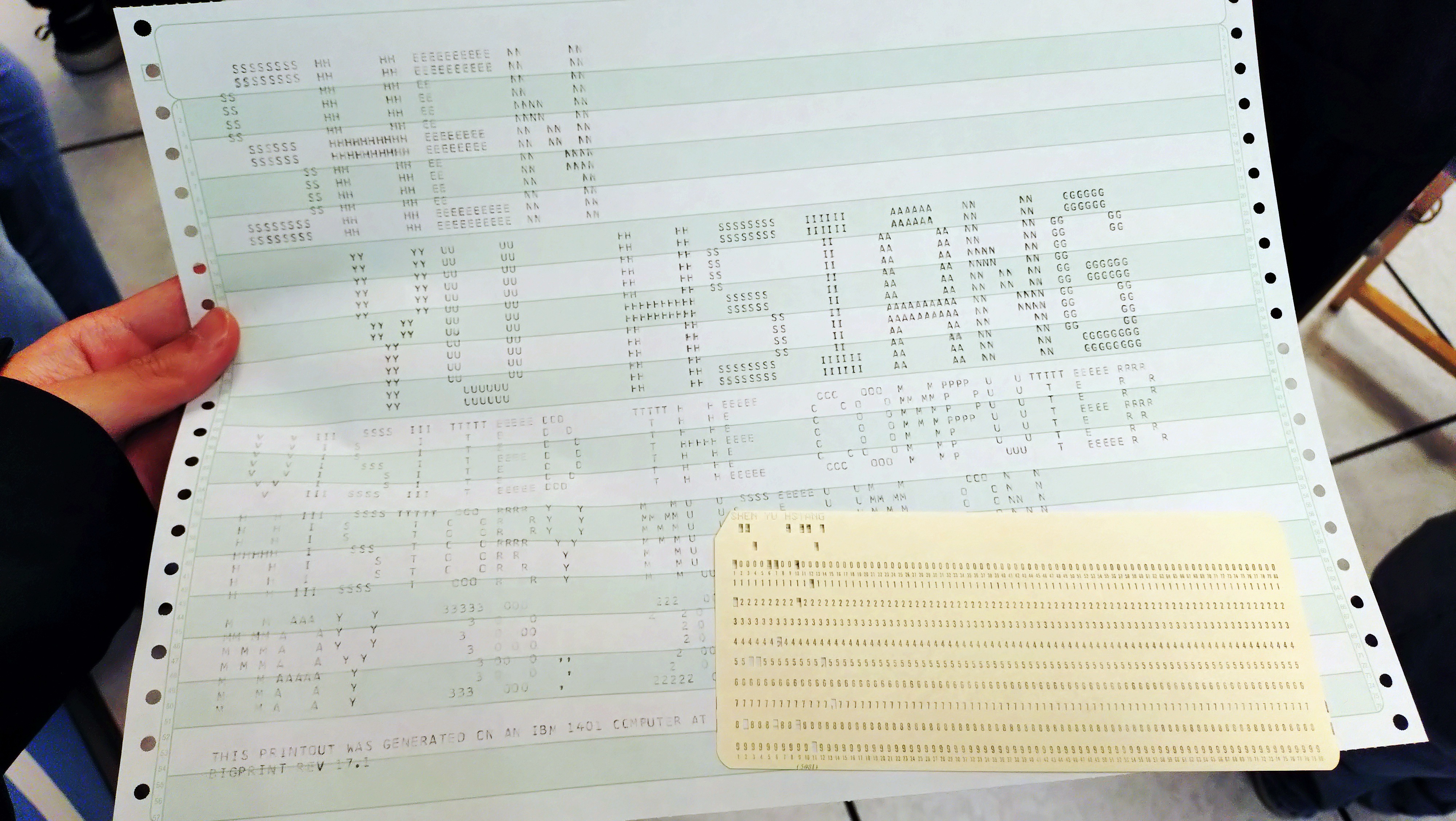 (2026-05-30) IBM 1401 介紹，工作人員讓我們打洞洞卡，然後印出自己的名字！也算是成就解鎖（上古電腦 💾）